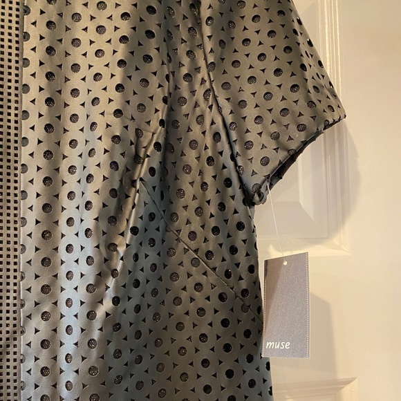 (Sizes 8,10) Perforated Black Faux Leather Dress - Picture 8 of 13